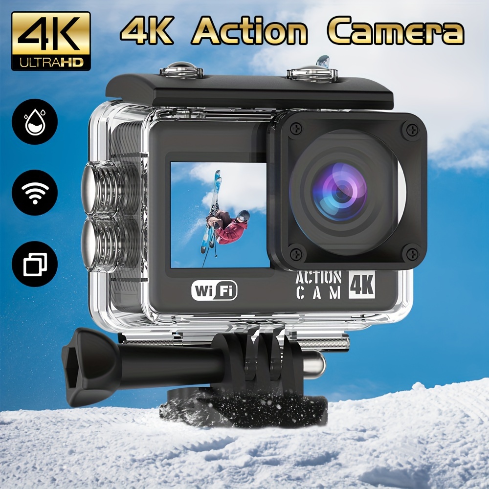 4k 60fps Wifi Action Camera Screen Sports Cameras For Remote Control, Eis  Stabilization, 170°wide-angle, Underwater Waterproof Snorkel Surf Camera  With 32gb Card And Mounting Accessories Kit - Temu