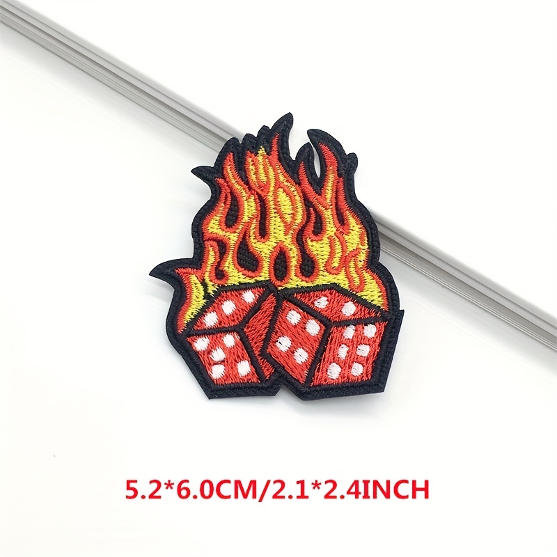 Flame Skull Patch Clothing Punk Embroidered Patches For Clothes Iron On  Patch On Clothes Thermoadhesive Patches