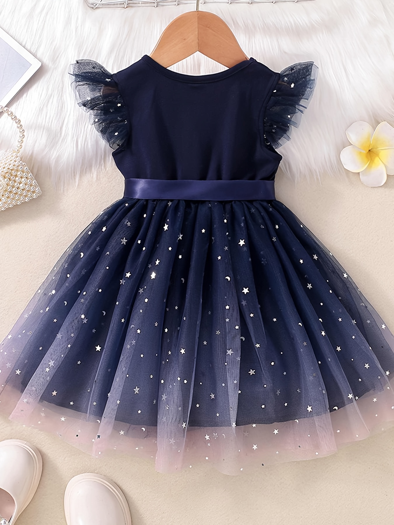 Starry mesh sale dress