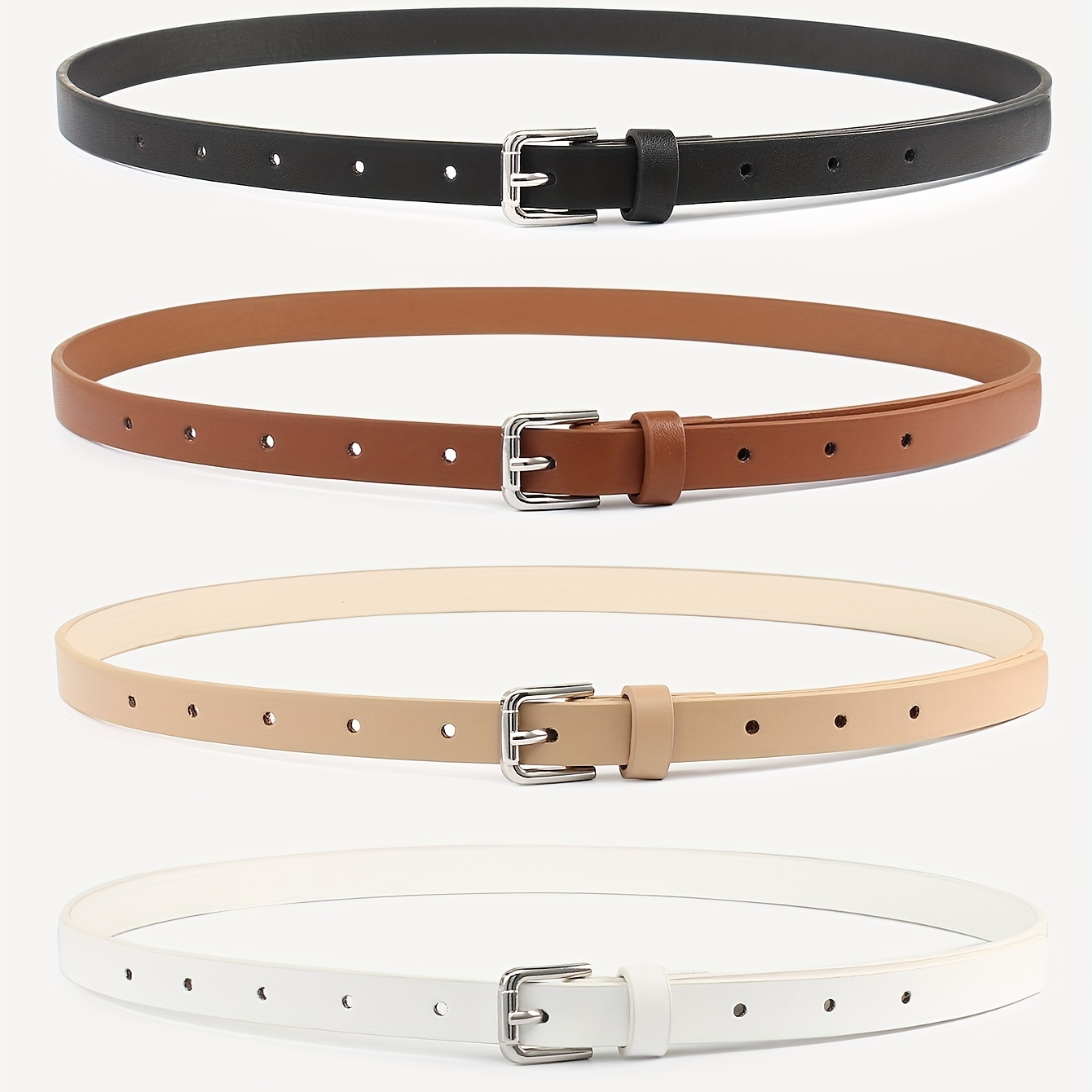Square Pin Buckle Belt Set PU Vintage Jeans Pants Belt Women