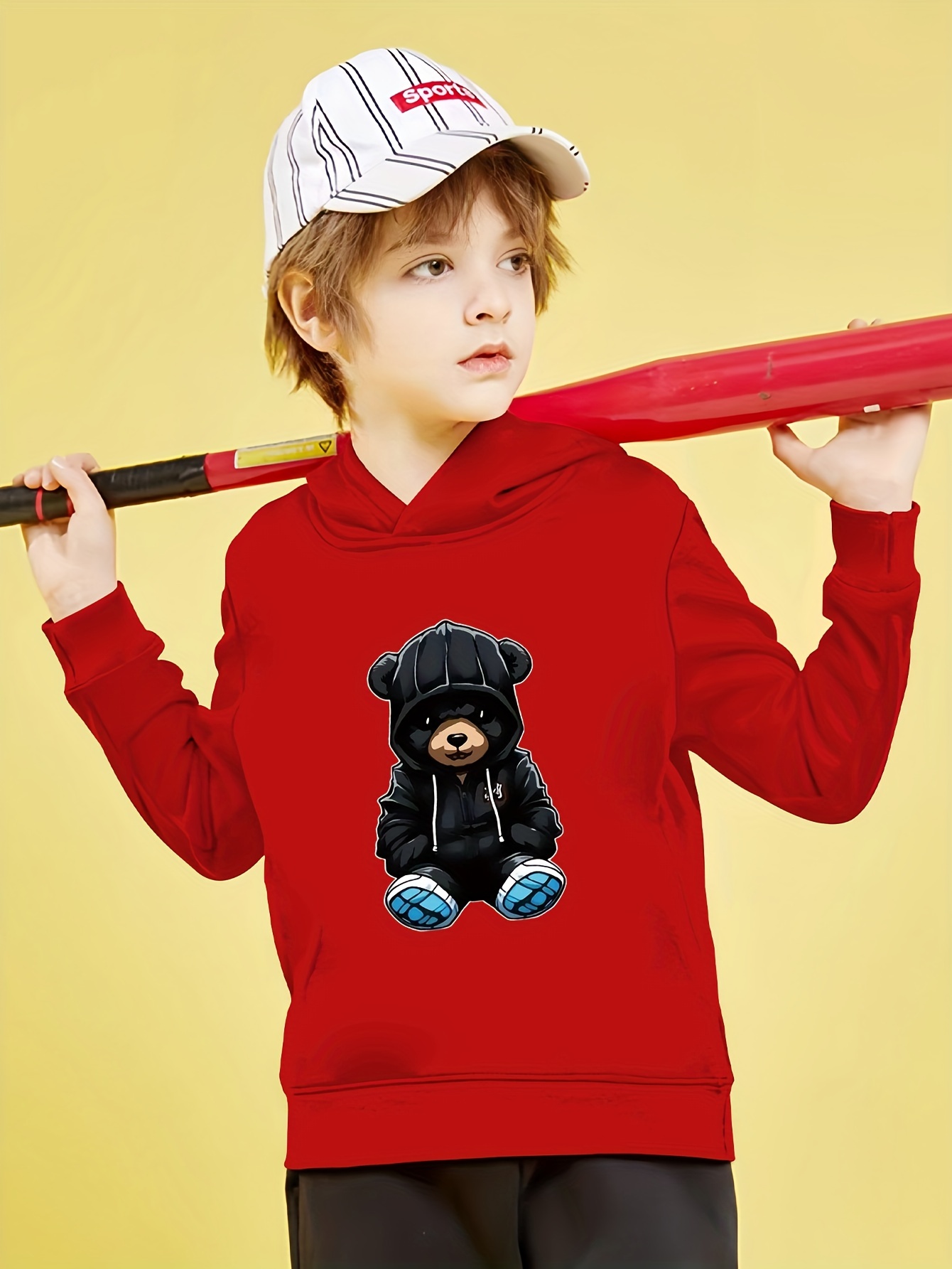 Teddy Bear Print Hoodie, Hoodies Pour Garçon, Sweat-shirt À Capuche  Décontracté Pour Garçon Avec Design Graphique Pour L'hiver Et L'automne -  Temu France