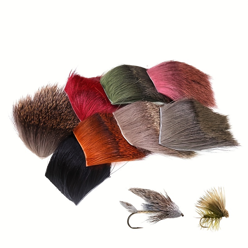 8pcs 8 Colors Deer Hair, Fly Fishing Material, Fly Hook Dry Hook Tying  Material, Fishing Tackle