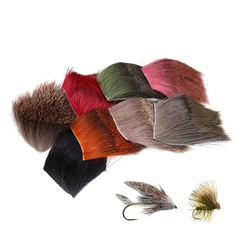 8 Colors Deer Hair Fly Fishing Material Fly Hook Dry Hook - Temu