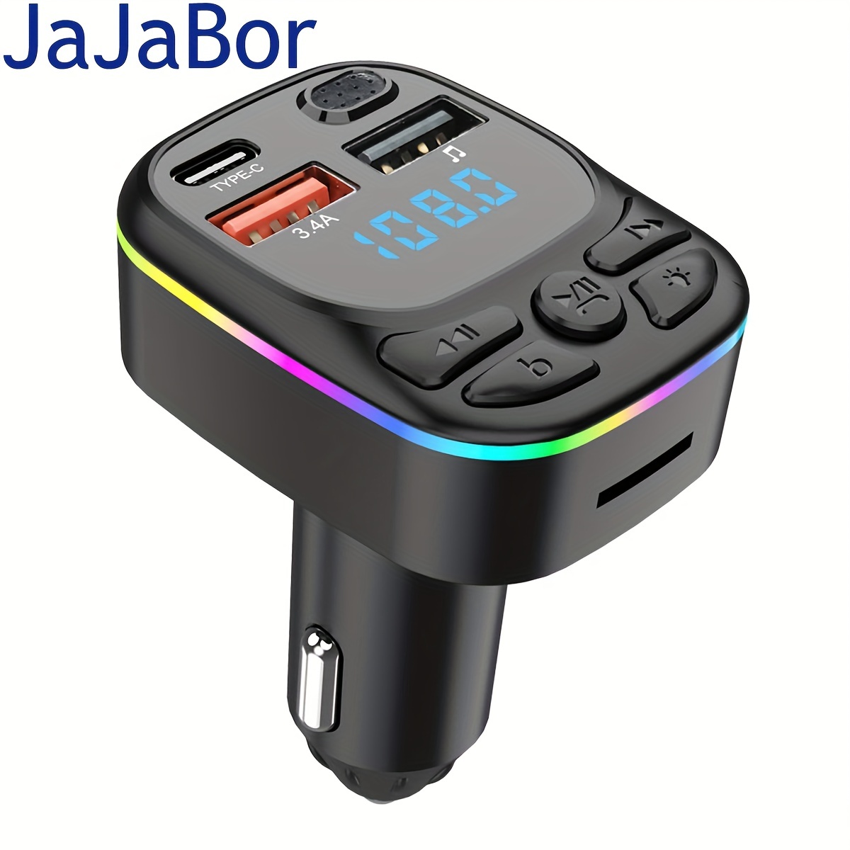 Transmetteur FM Bluetooth Voiture,Bluetooth Lecteur MP3 Adaptateur Radio  sans Fil,Chargeur Rapide Allume Cigare avec Dual USB Ports,Kit Main Libre  Voiture sans Fil Support Carte TF/Clé USB 