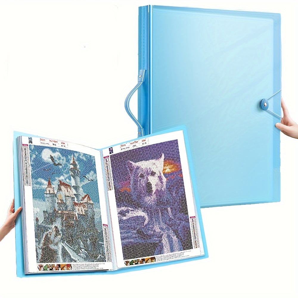 A2 Heavy Duty Binder with Plastic Sleeves 17 x 24 Inch Portfolio Folder  with 30 Clear Sheet Protectors Art Portfolio Folder for Artwork Poster