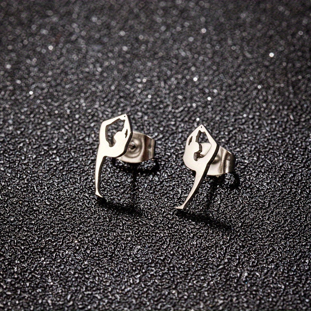 

1 Pair Stainless Steel Gymnastics Dancer Stud Earrings For Women Dancer Sport Ear Piercing Jewelry Accessories For Women