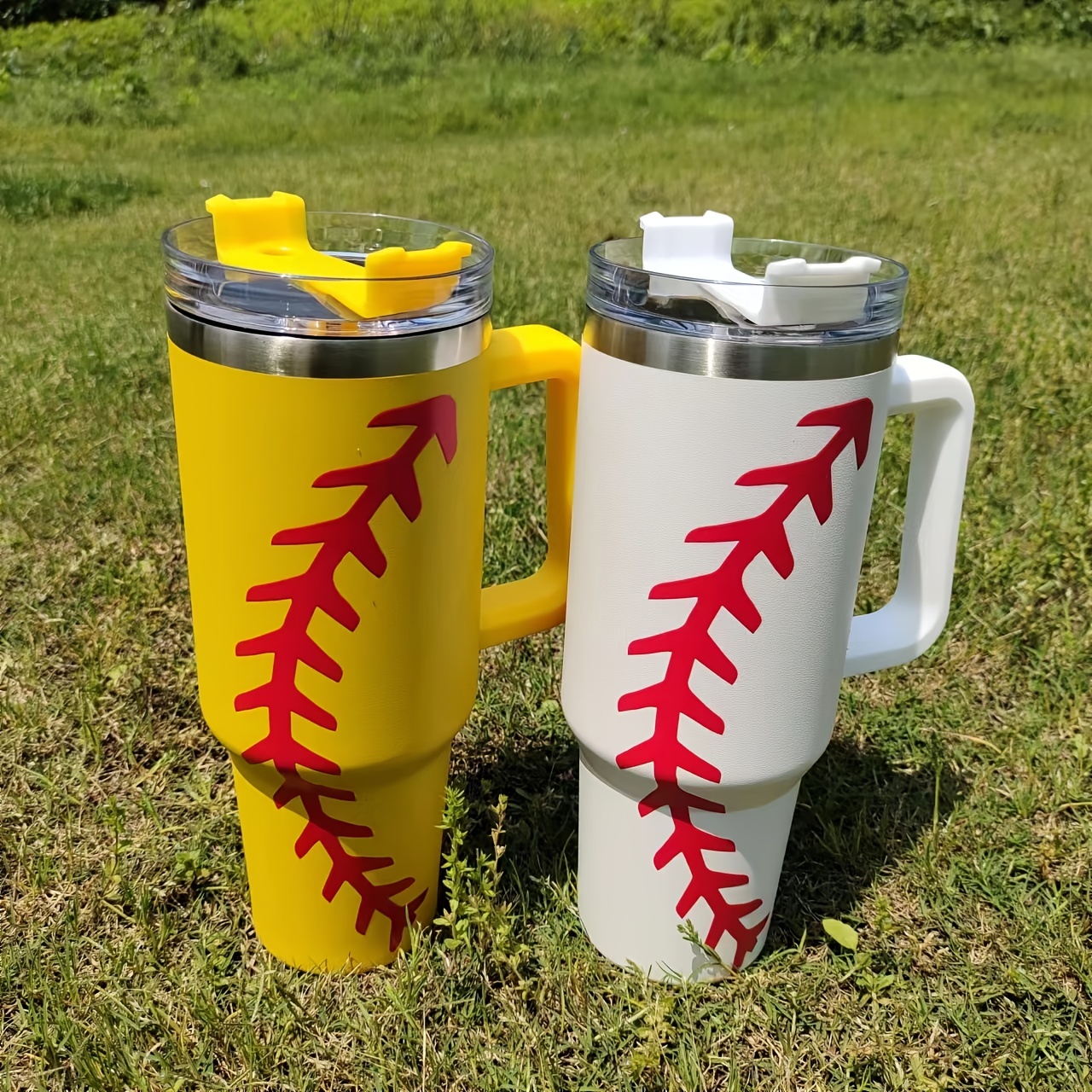 Baseball Studded Tumbler With Lid Stainless Steel - Temu