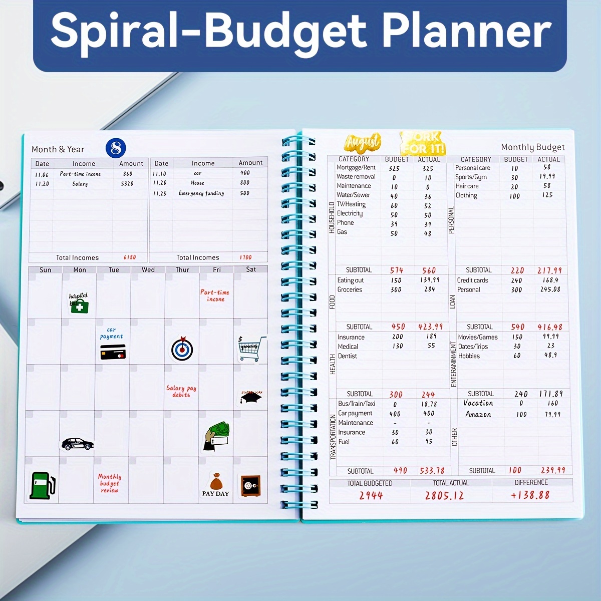 1pc Budget Planner Organizzatore Mensile Finanze Quaderno - Temu Italy