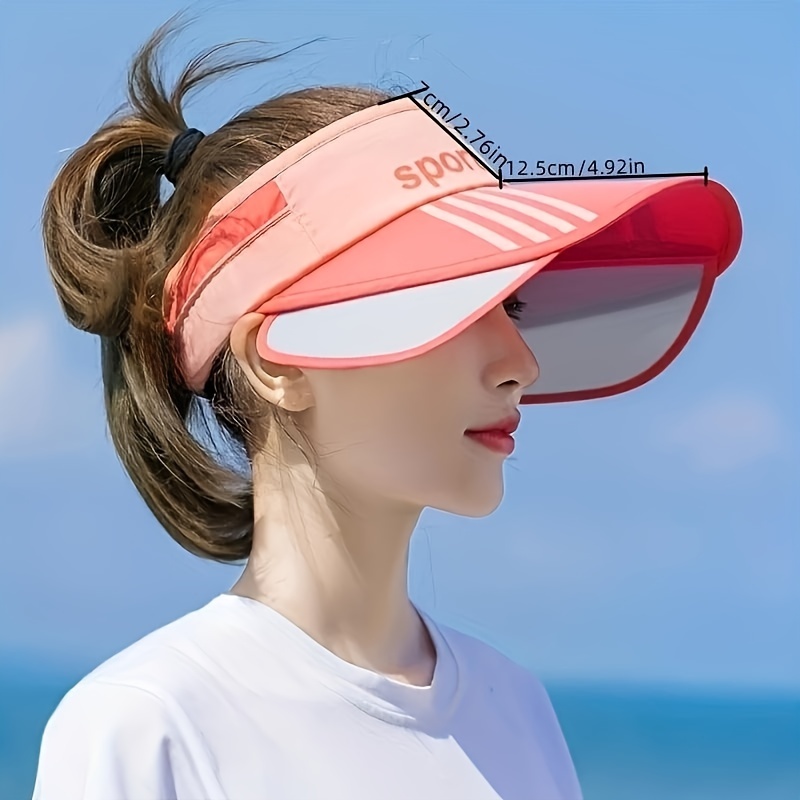 Widened Adjustable Brim Visor Hat Candy Color Uv Protection - Temu