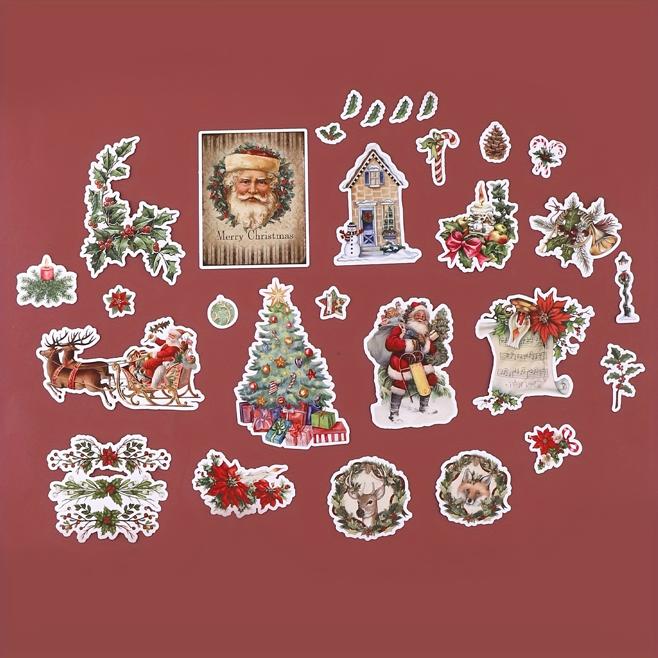 Christmas Stickers Creative Cartoon Santa Claus Stickers Diy - Temu
