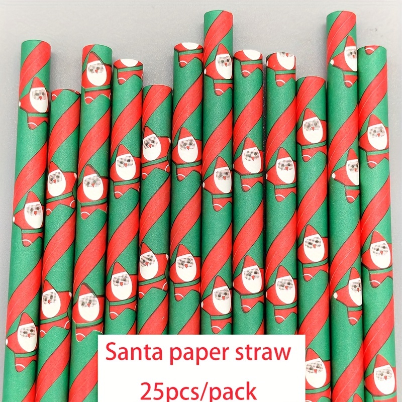  Christmas Straws (25 pack) - Red & Green Holiday