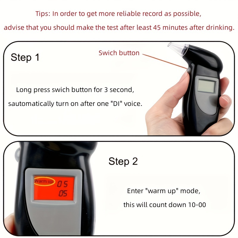 Test d'alcool numérique TechU™ - Zwart - Test d'haleine de voiture - Entrée  USB 