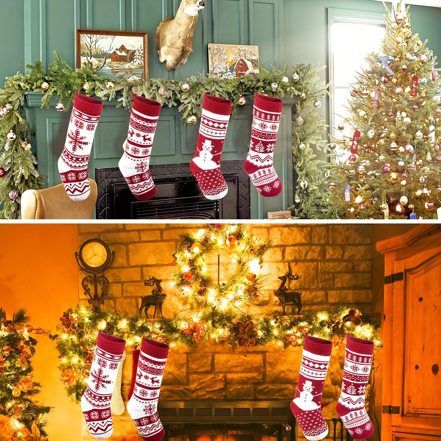 Calcetines media caña con luces de colores Arbol de Navidad