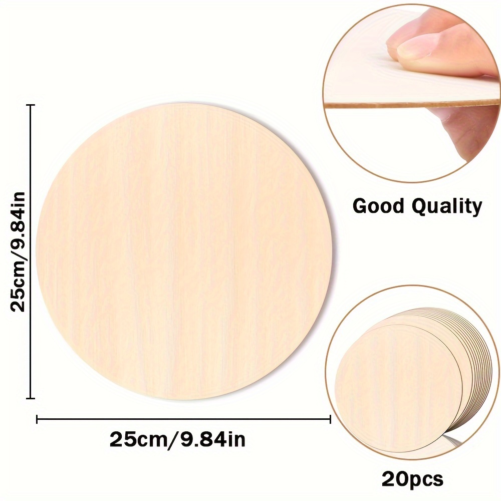 Round Wood Discs for Crafts - 5 Pack 14 Inch Unfinished Wood Circles -  Crafts, Door Hanger, Wood Burning