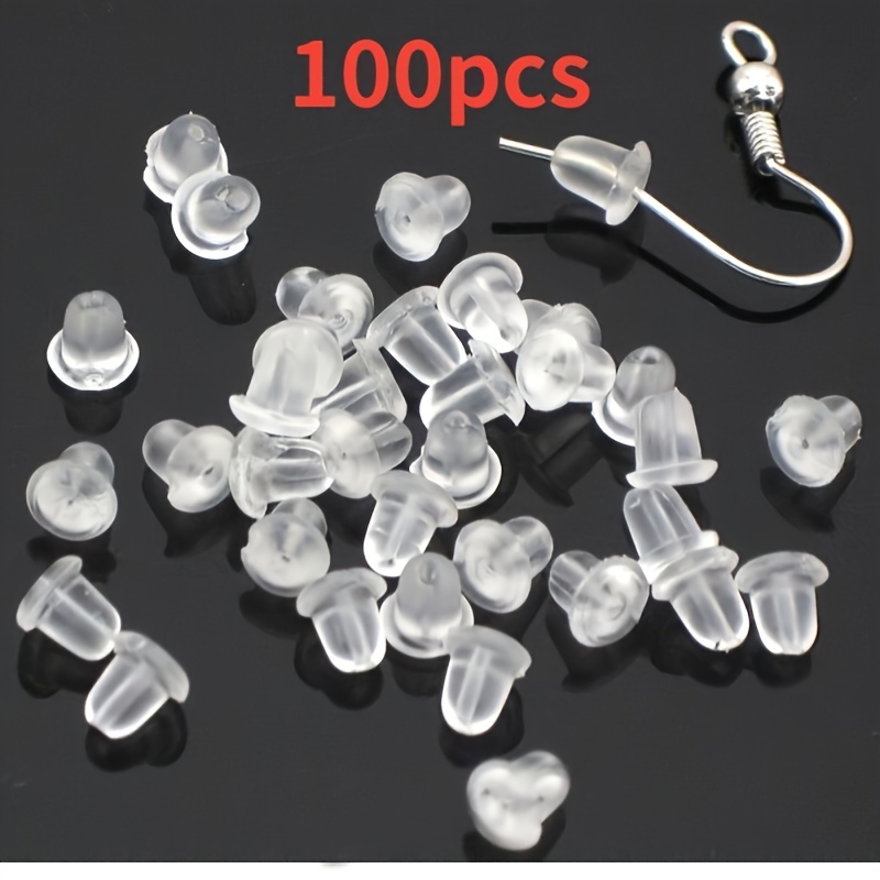 100pcs Soft Silicone Rubber Earring Plugs for DIY Accessories