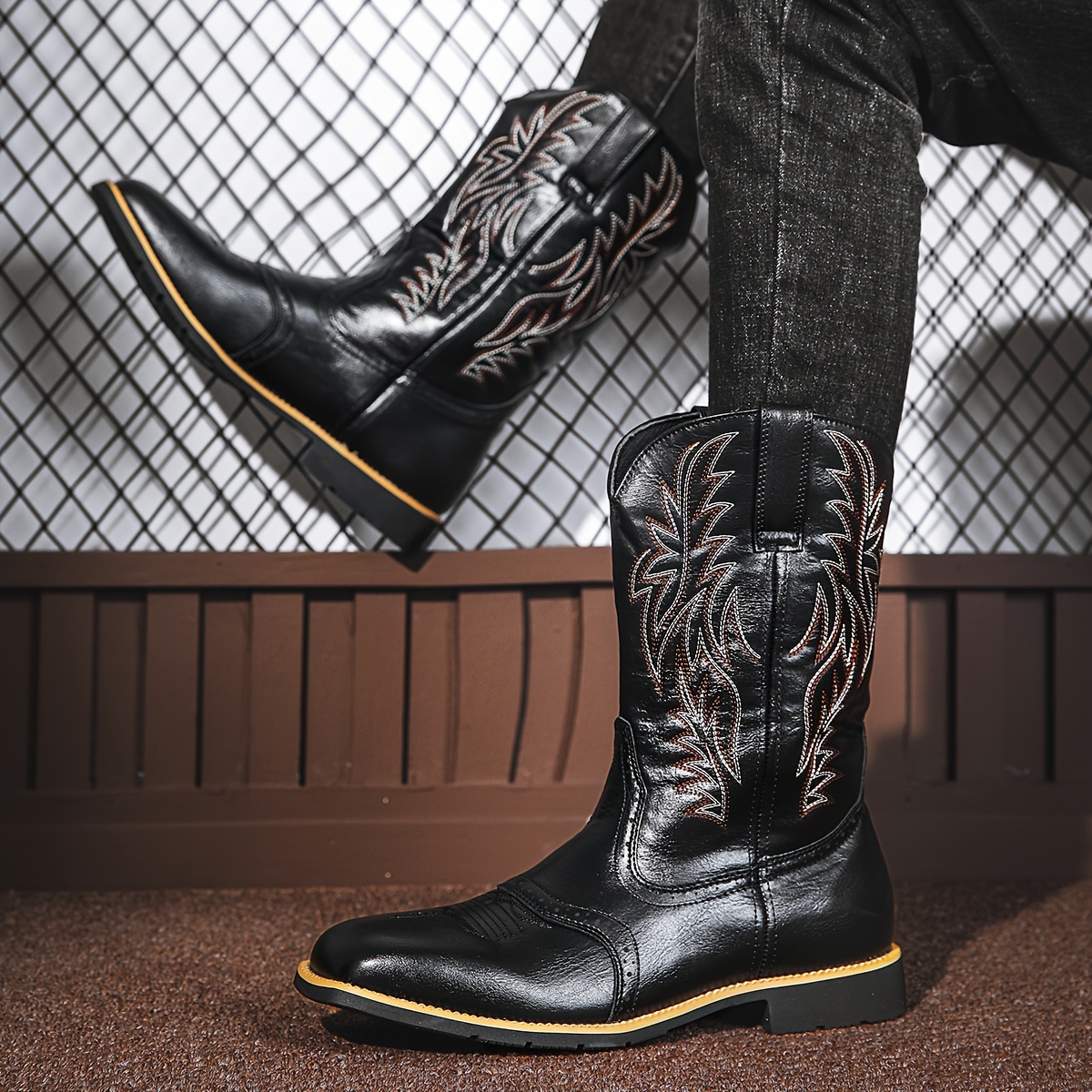 PMUYBHF western boots for men in men's shoes boots