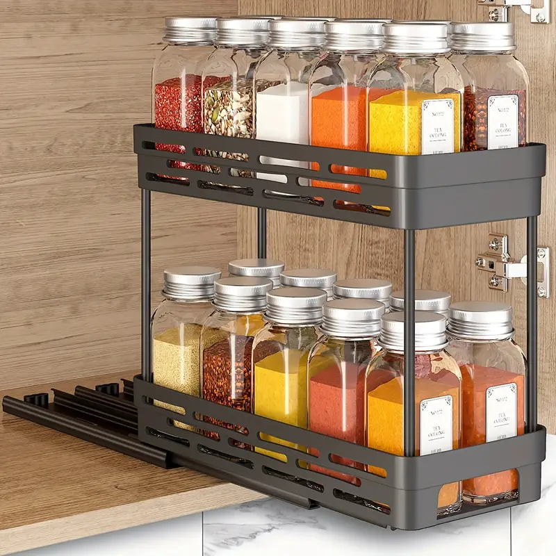 Pull Out Spice Rack Kitchen Organization Pull Out Spice Rack - Temu