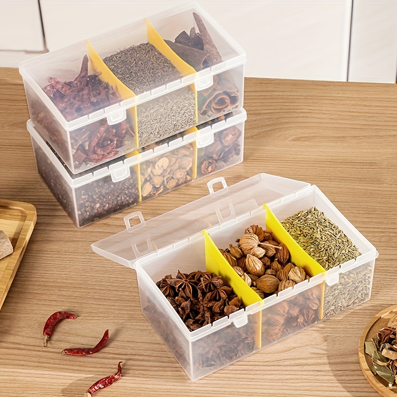 1/ Transparent Spice Storage Box, Clear Plastic Spice Storage Container  With Flip Top Lid, Leak-proof Food Storage Container For Pepper Powder  Chili Sauces, Dust-proof And Moisture-proof Seasoning Box, Kitchen  Accessories - Temu