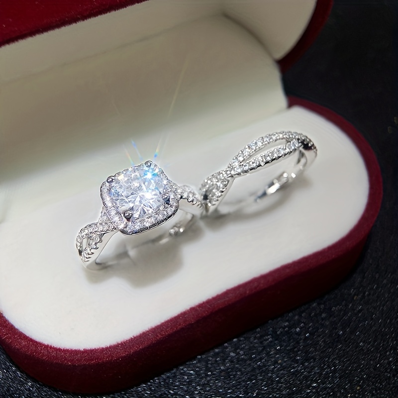 Elegant Stacking Rings Classy Halo + Intertwine Design - Temu United ...