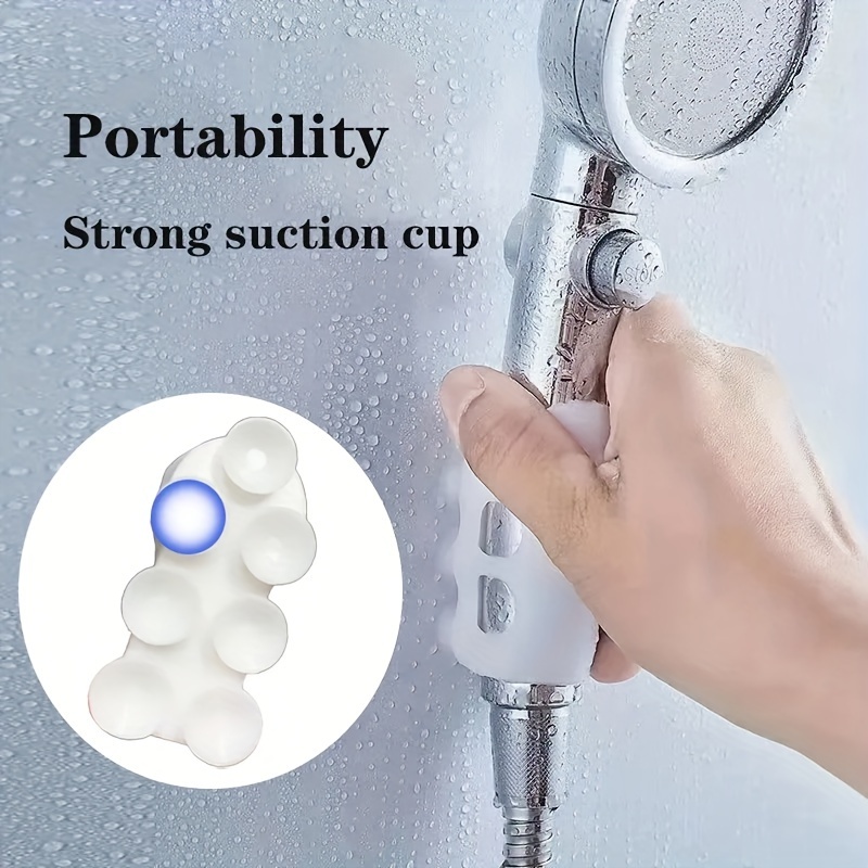 1/2PC Silicone Movable Shower Head Holder With Suction Cup Adjustable  Silicone Shower Head Holder Bathroom Hooks