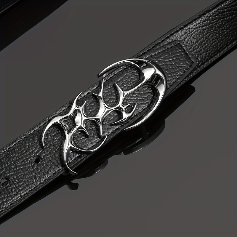 Men's Smooth Leather Belt/2 Logo Buckle Gift Set - Men's Belts