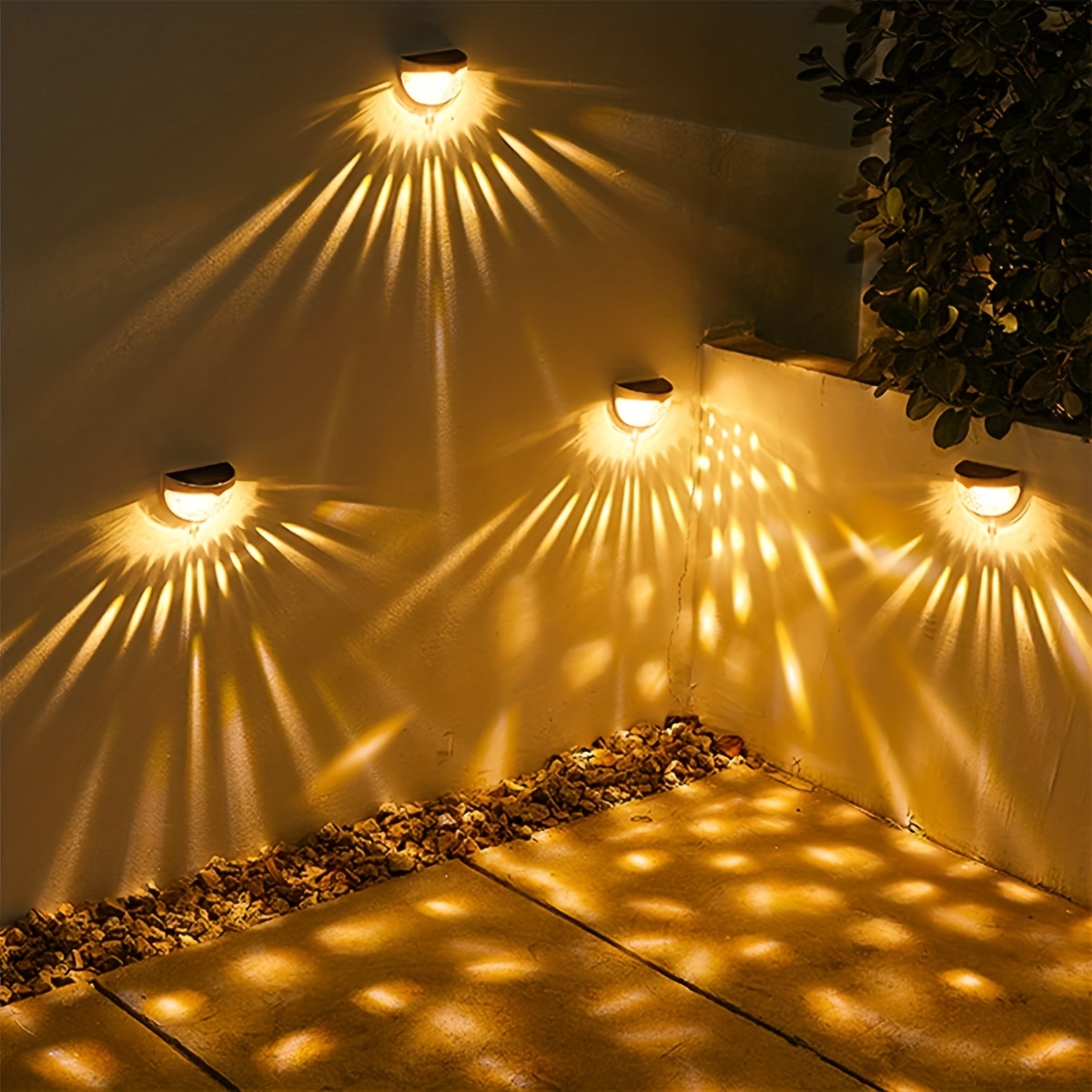 2pcs Luces Solares Pared Luces Decorativas Jardín Aire Libre - Temu