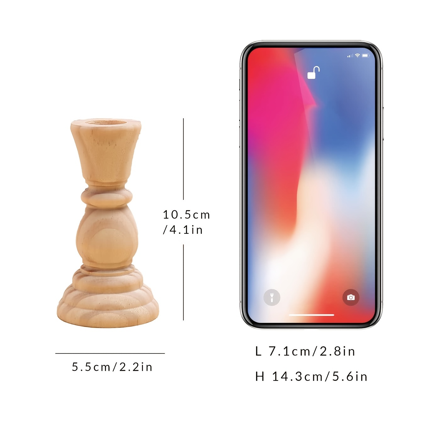 1pc Farmhouse Style Roman Column Candle Holder Decorative Wooden