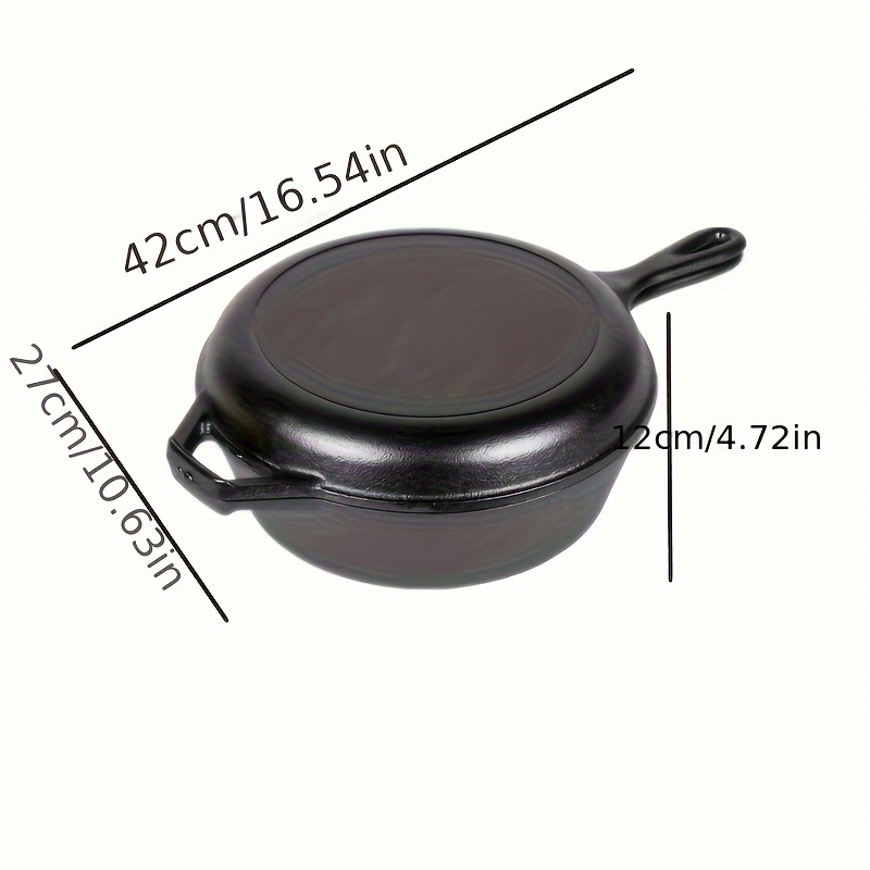 Cast Iron Frying Pan, Non Stick Cast Iron Deep Pot With Lid, Small Milk Pan  With Handle, Uncoated Frying Pan Stock Pot For Induction, Electric And Gas  Hobs - Temu