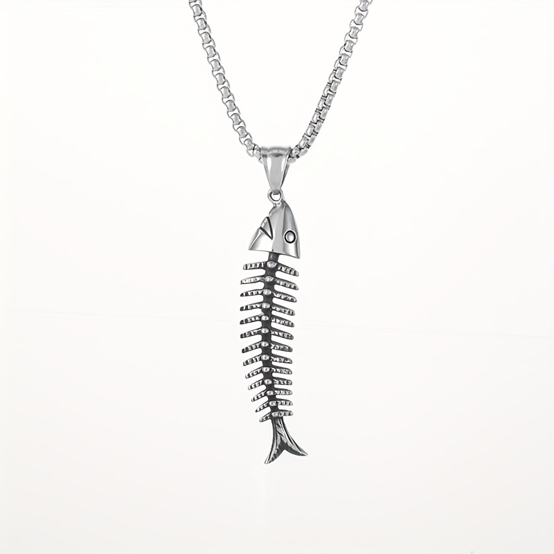 Men's Vintage Fish Hook Pendant Necklace Fashion Punk - Temu