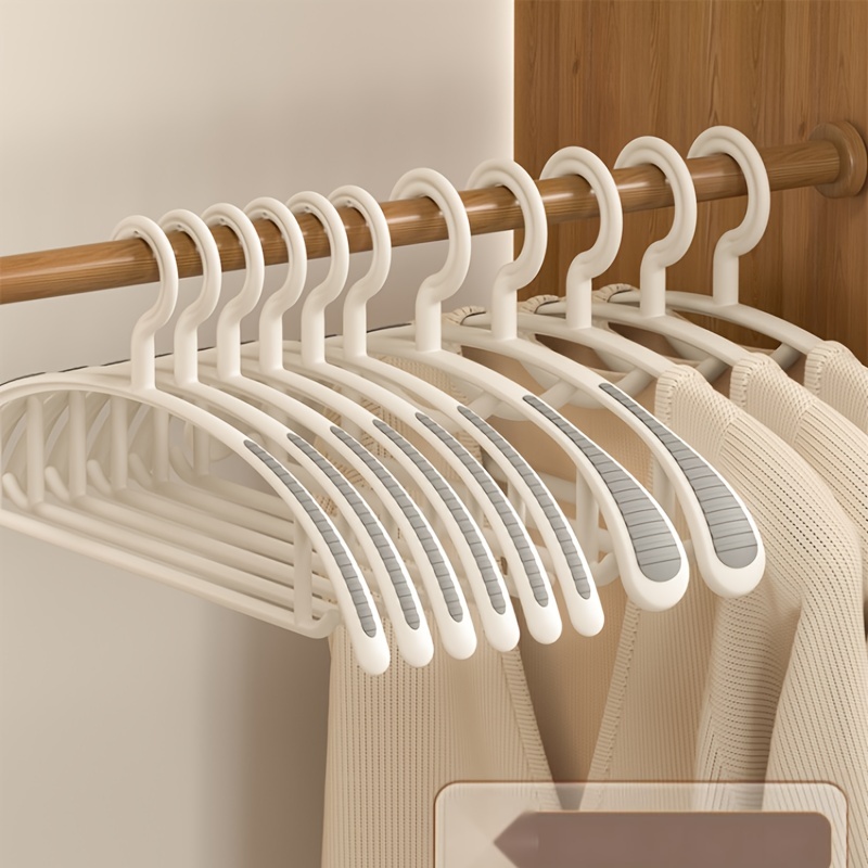 

10pcs Non-marking Clothes Hanger - No Deformation, Anti-slip, And No Shoulder Angle - Perfect For Drying And Storing Clothes In Your Wardrobe