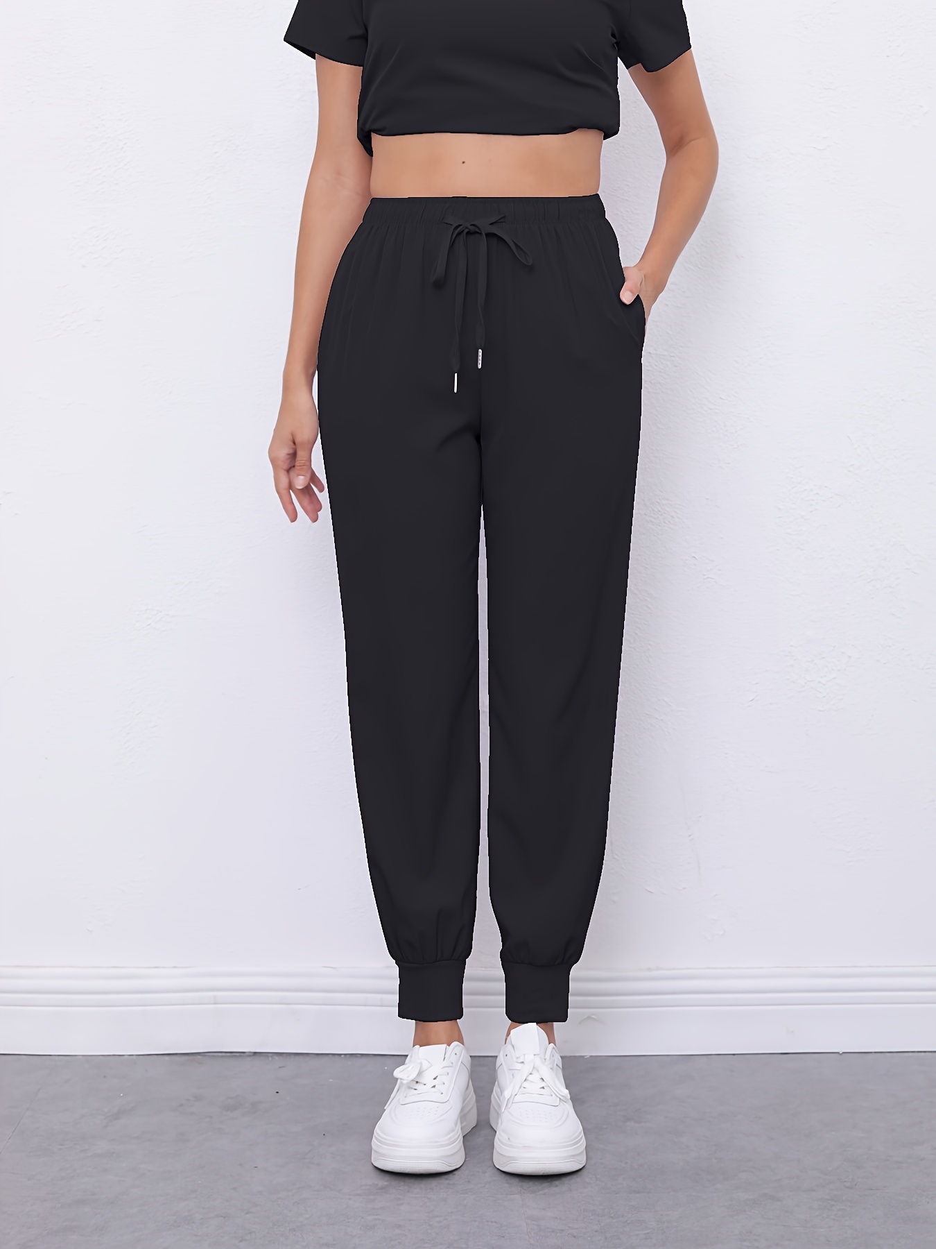 Drawstring Fitted Bottom Joggers Comfortable Functional - Temu