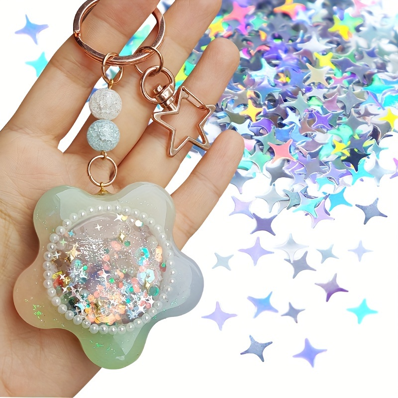 English Letter Resin Sequins Holographic Epoxy Resin Shaker - Temu