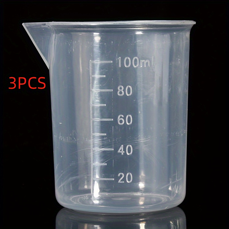 Clear Plastic Measuring Cup 100ml 2pcs For Paint Mixing