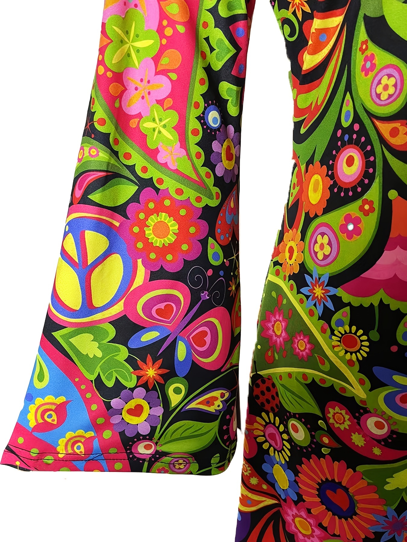 Pink Flower Power Hippie Costume Pants