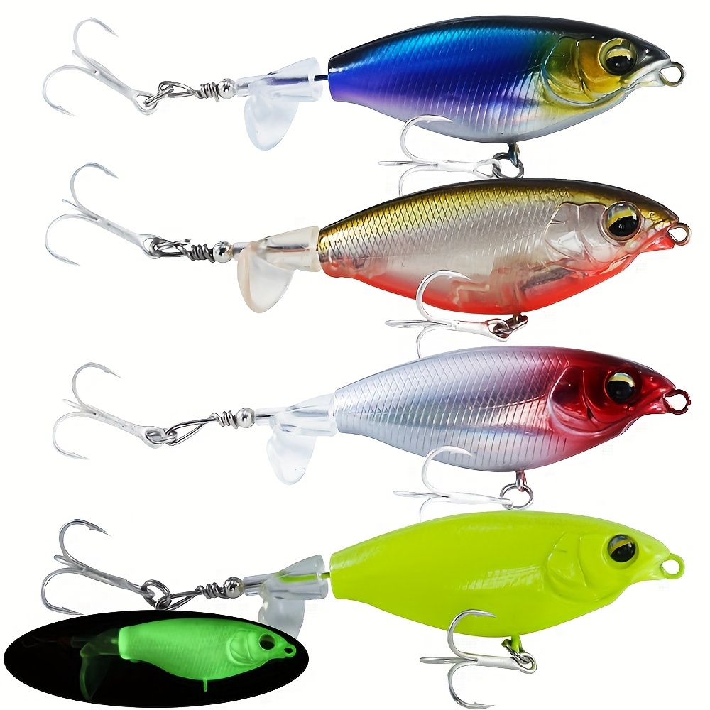 Mini Plastic Artificial Bait With Propeller Tail Topwater - Temu