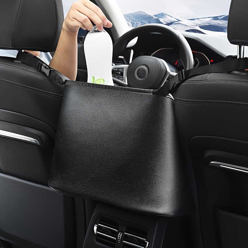 Autositz Aufbewahrungstasche Leder, Luxus Auto Taschenhalter,  Handtaschenhalter zwischen den Sitzen, Wasserbecher Taschen, Aufbewahrung