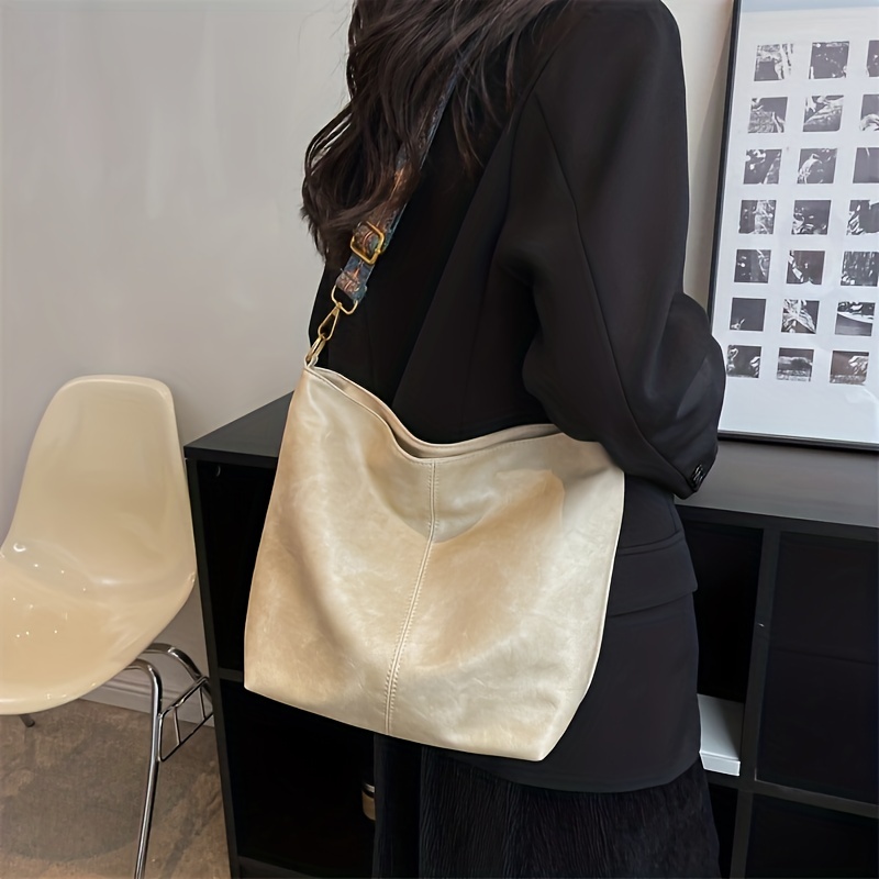 Vintage Crossbody Bag, Geometric Strap Hobo Bag, Large Capacity Shoulder Bag  For Work & School - Temu