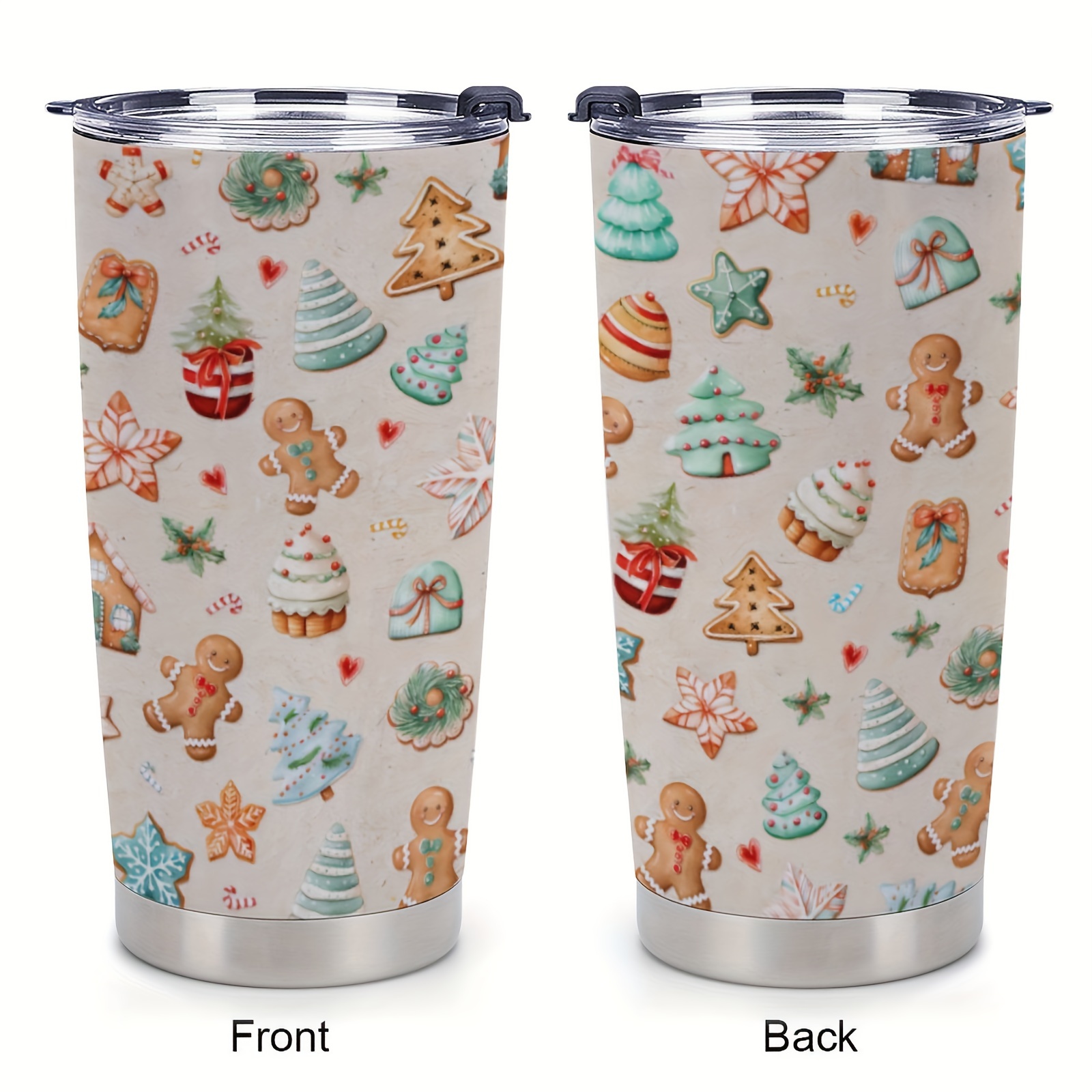 

20oz Festive Christmas - Insulated Stainless Steel Travel Coffee Mug With Lid, Gift