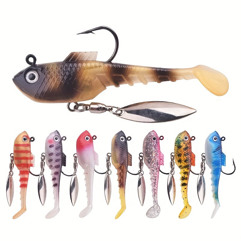 Fishing Lure Soft Baits with Sequins Simulation T-Tail Sequined