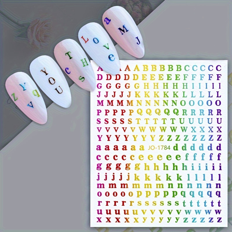 Glitter Letter L nail stickers