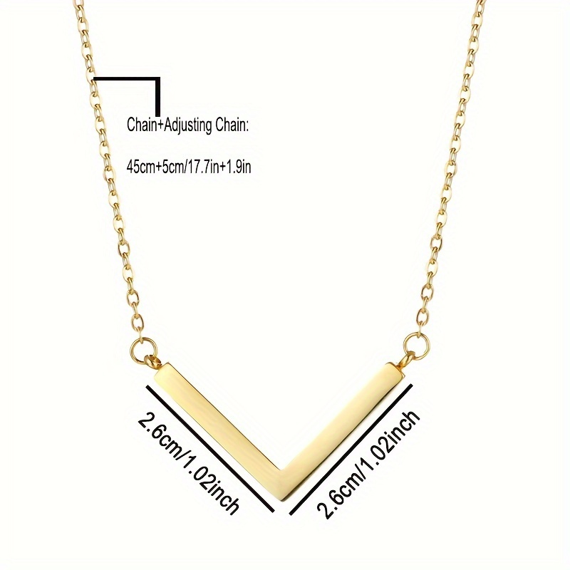 Custom Name Pendant Necklace V-shape Personalized Bar Pendant Non