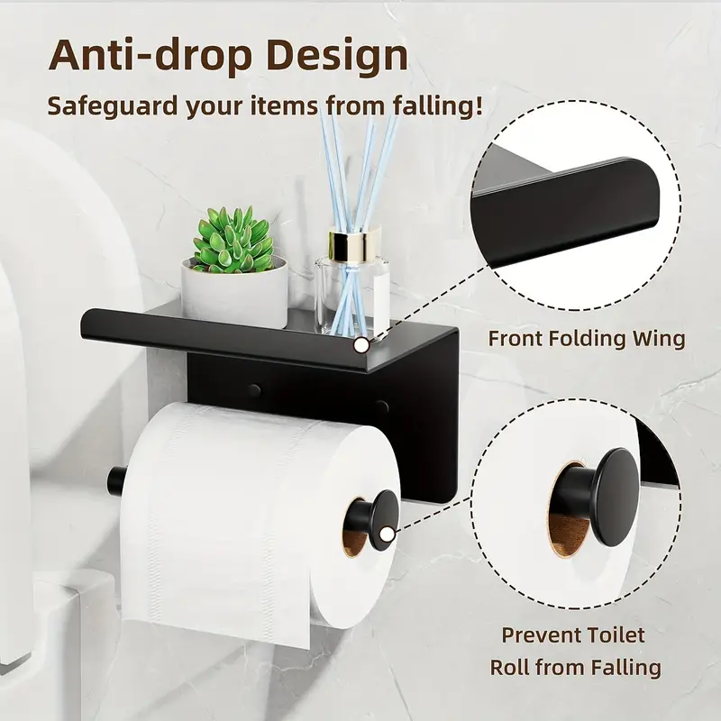 Paper Towel Holder Under Cabinet, Bathroom Paper Towel Holder With Shelf,  Wall Mount Paper Towel Rolls Rack For Kitchen, Bathroom - Temu