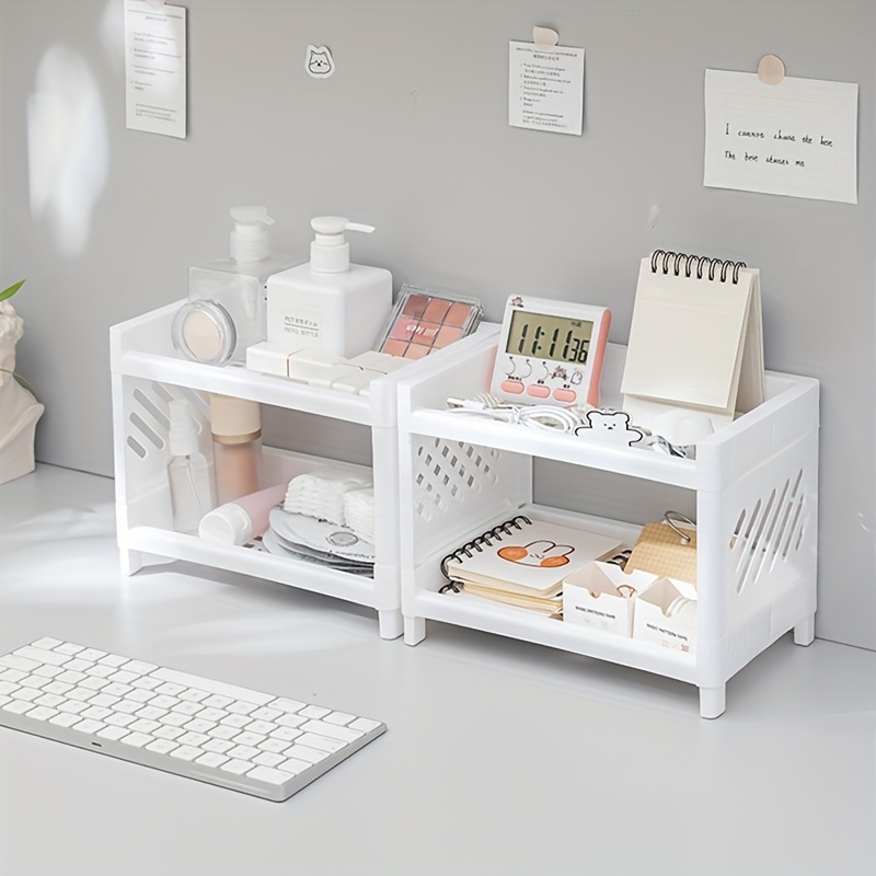 Desktop Rack Desk Storage Office Double layer Shelf - Temu