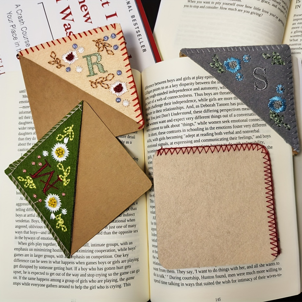 Personalized Handmade Embroidery Corner Bookmarks Cute - Temu