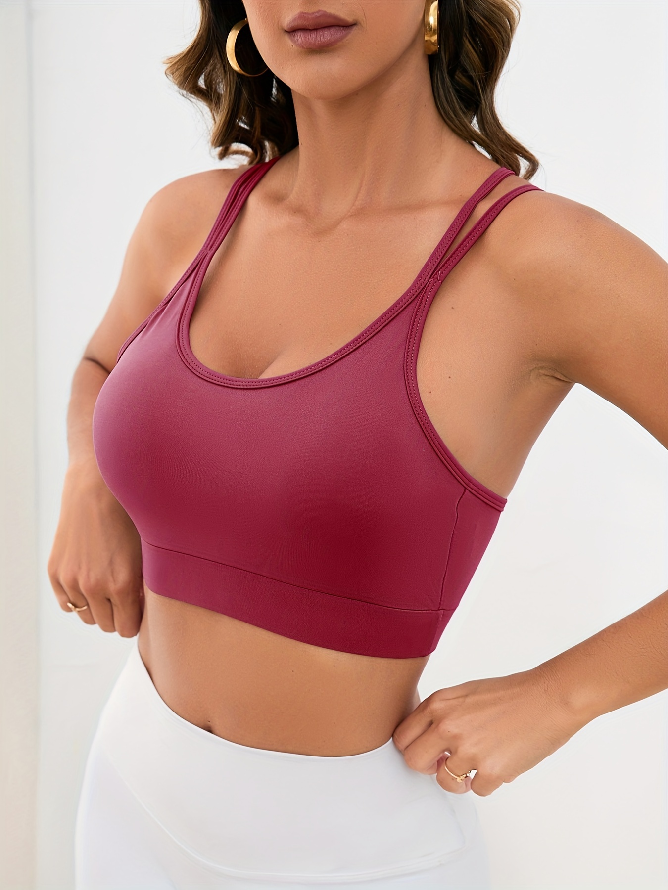 Burgundy Impact Sports Bra, Ideal for Yoga & Everyday Workout