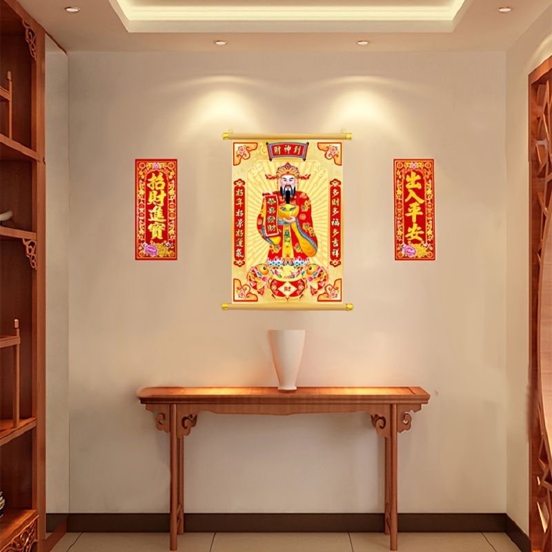 Chinese God Wealth Hanging Painting 2024 Year Dragon Decor Temu Australia