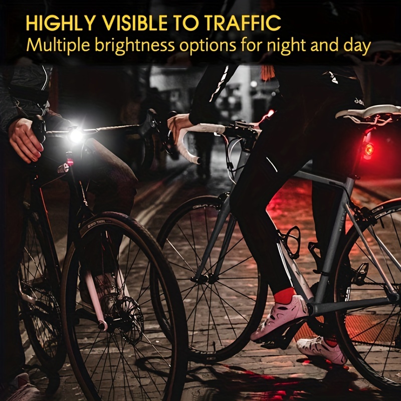 Luces traseras y faros recargables para bicicleta, Luces LED impermeables  para bicicletas MTB, Luces de advertencia brillantes para andar en bicicleta