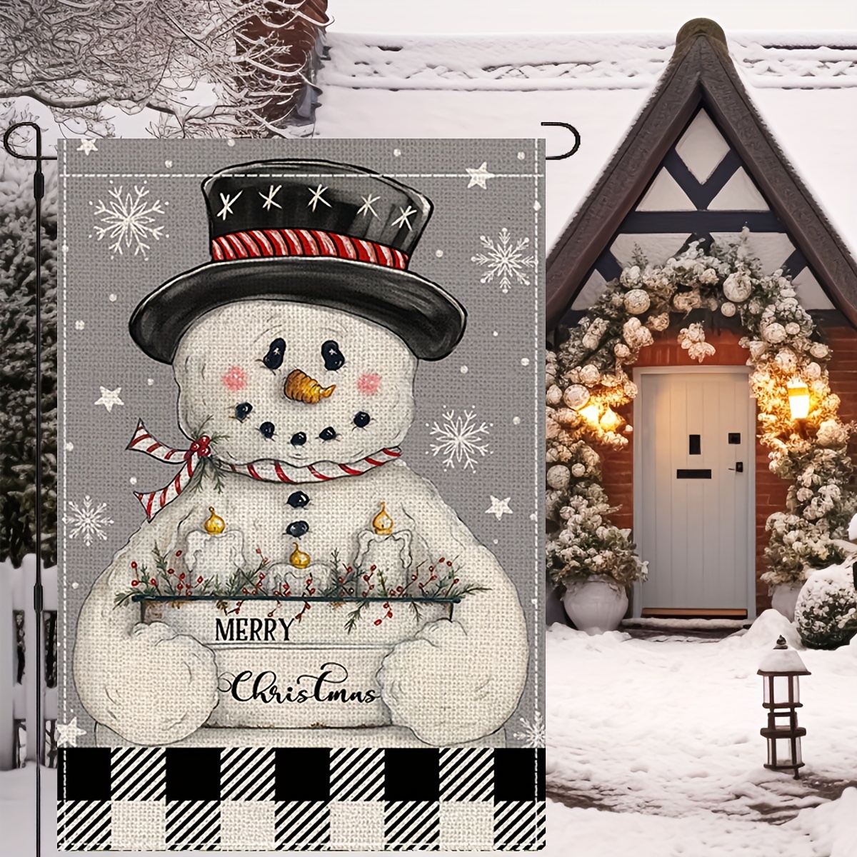 Xmas Decor Garden Flag Merry Christmas Christmas - Temu