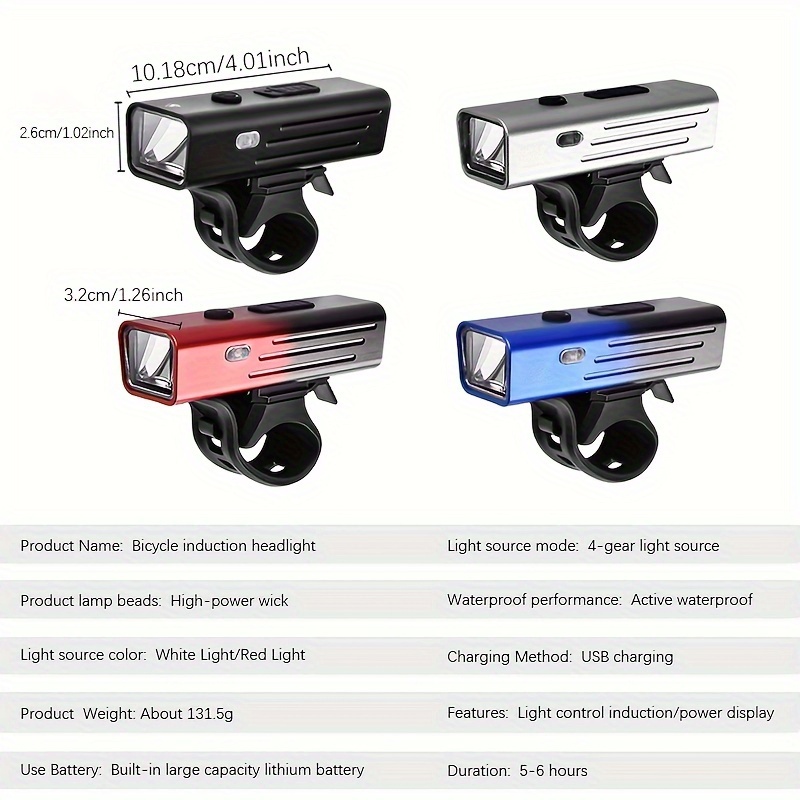 Bike Light Type C Charging Intelligent Light for Night Safety