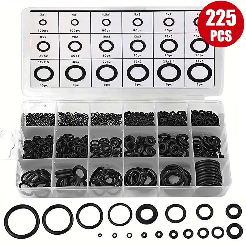 60//40/20pcs Juego Surtido Arandelas Goma Anillos Negros - Temu Mexico